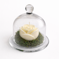 Rosa de vela aromática en cúpula de cristal
