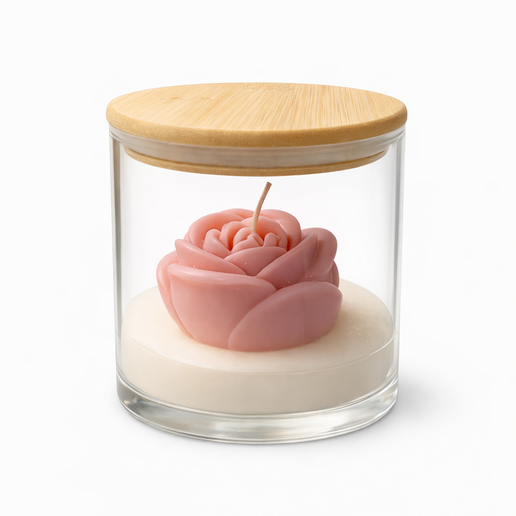 Vela decorativa rosa