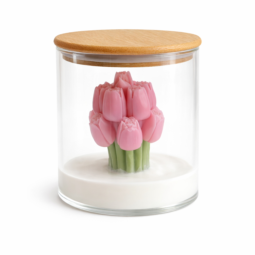 Vela decorativa  ramito tulipanes