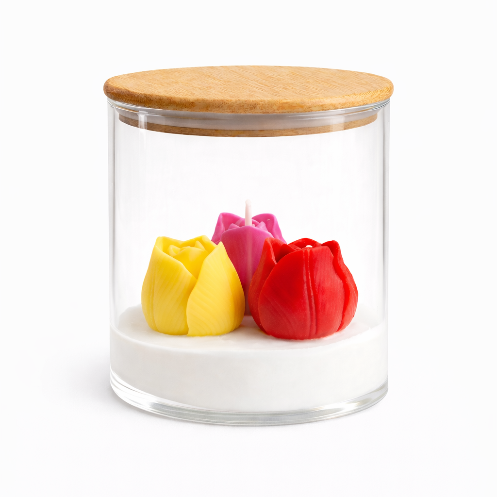 Vela decorativa tulipanes