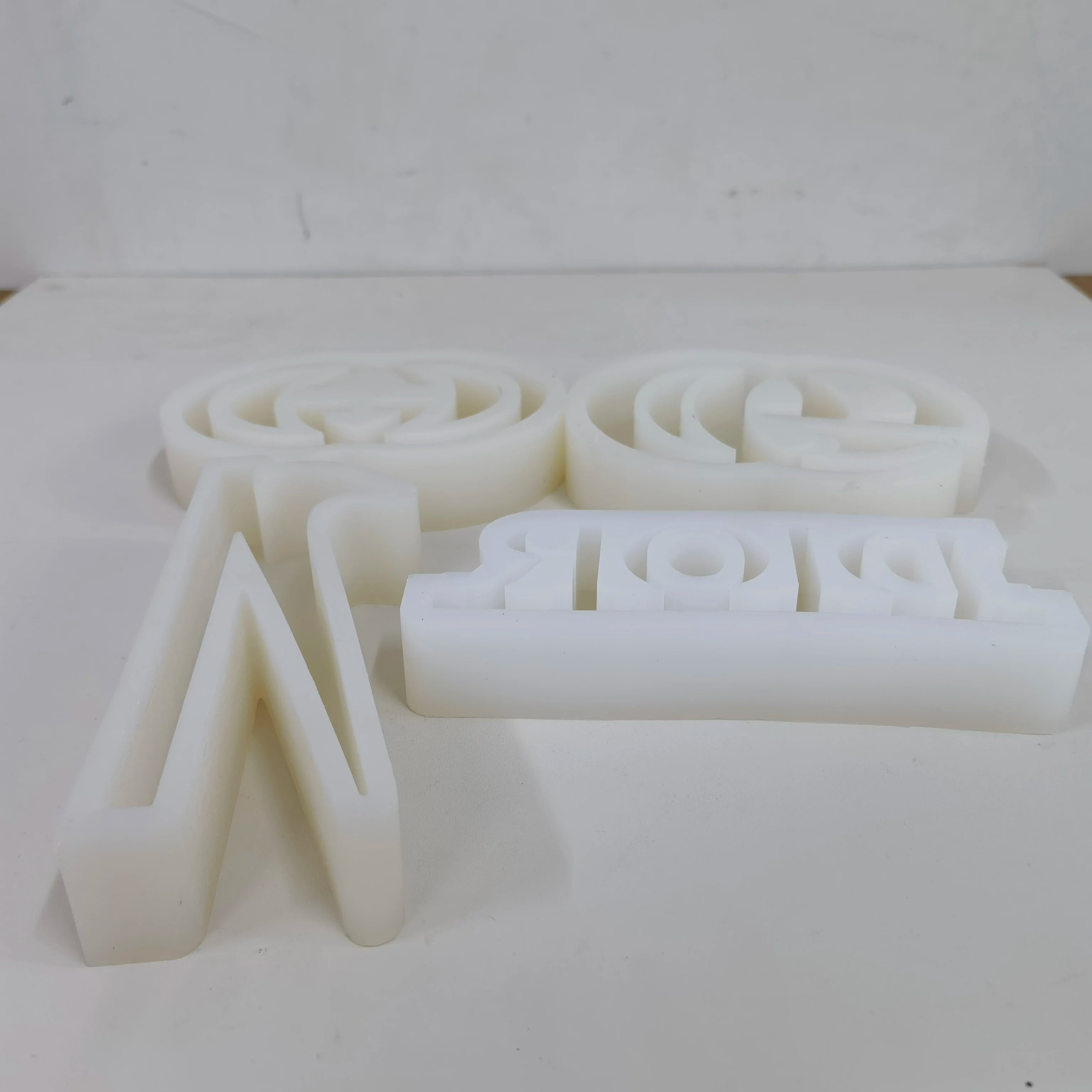Molde de silicona de lujo con logotipo de marca, mini, gran tamaño, para velas, yeso, letras grandes personalizadas, resina epoxi, molde de silicona