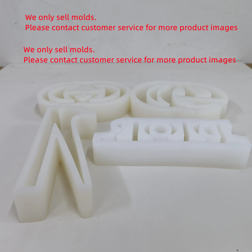 Molde de silicona de lujo con logotipo de marca, mini, gran tamaño, para velas, yeso, letras grandes personalizadas, resina epoxi, molde de silicona