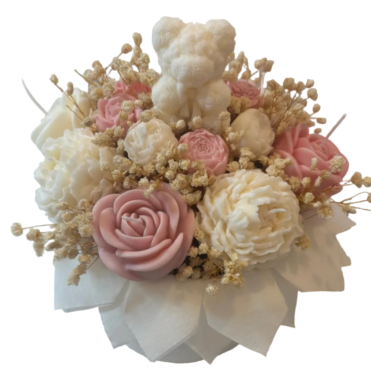 Bouquet Floral de Cera – Edición Osito